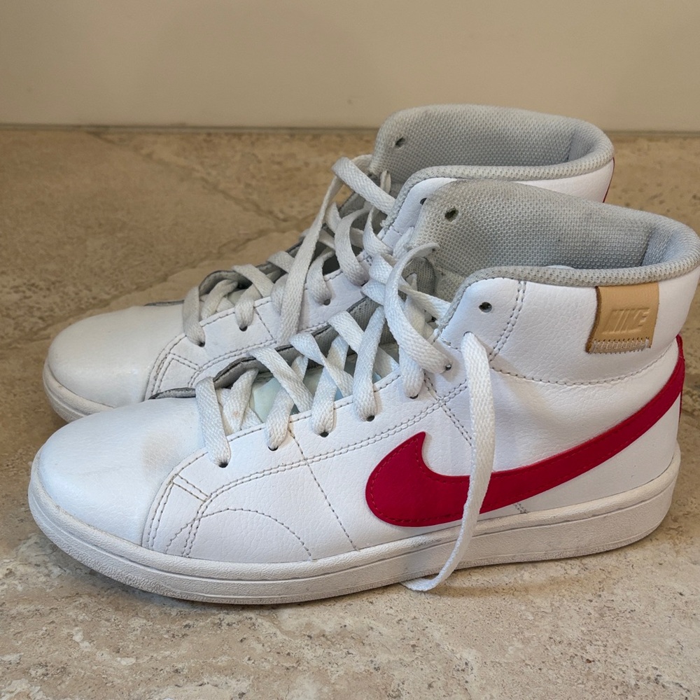 Nike White and pink High-Top Sneakers